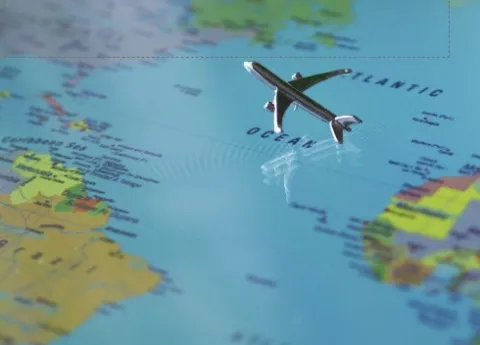 globe and airplane