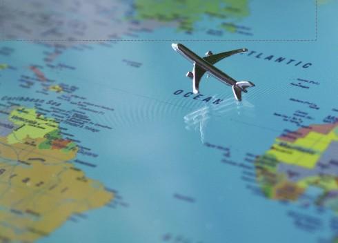 globe and airplane